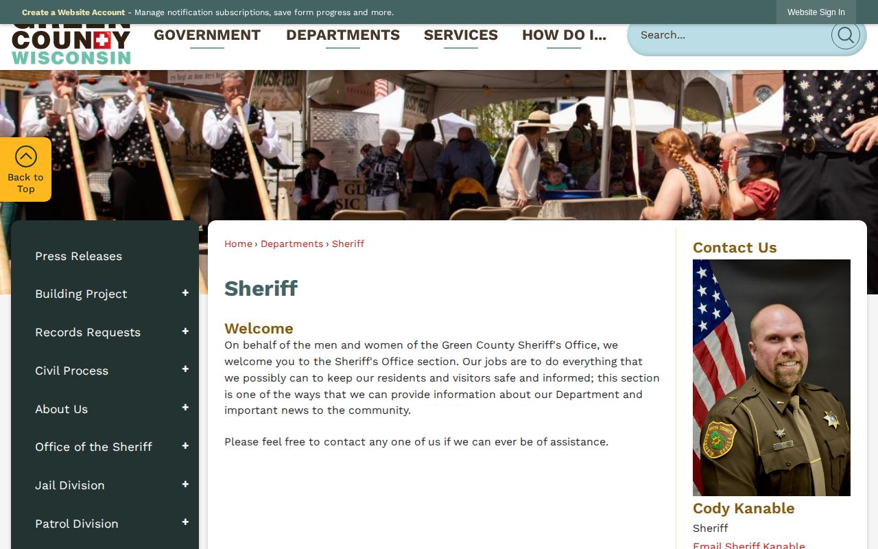 Green County Sheriff warrant information source