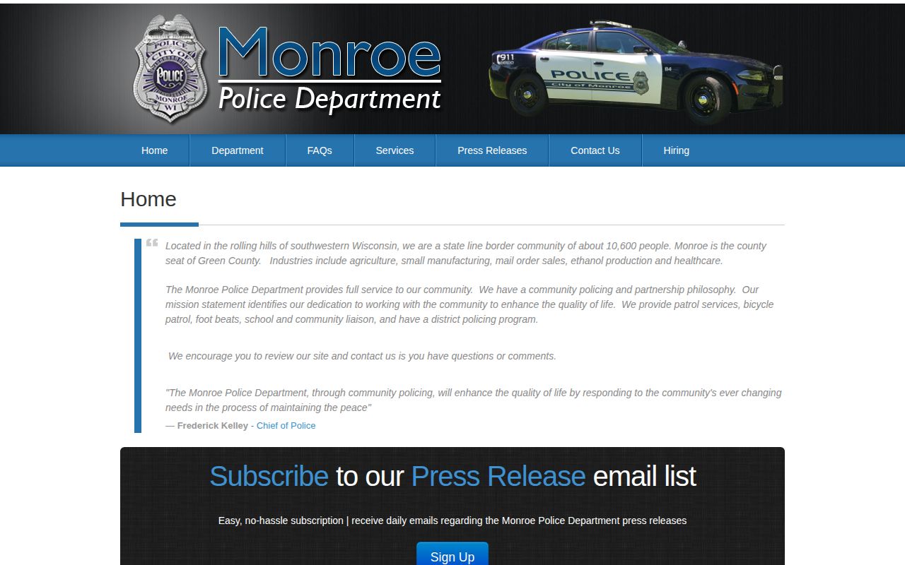 Monroe Police Department arrest record source